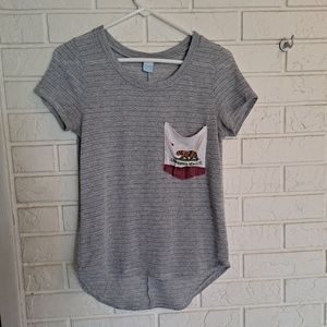 California Republic grey step hem blouse, medium